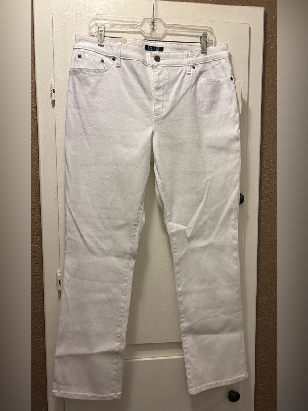 Lauren Ralph Lauren Modern Straight-Leg Curvy White Jeans, 14